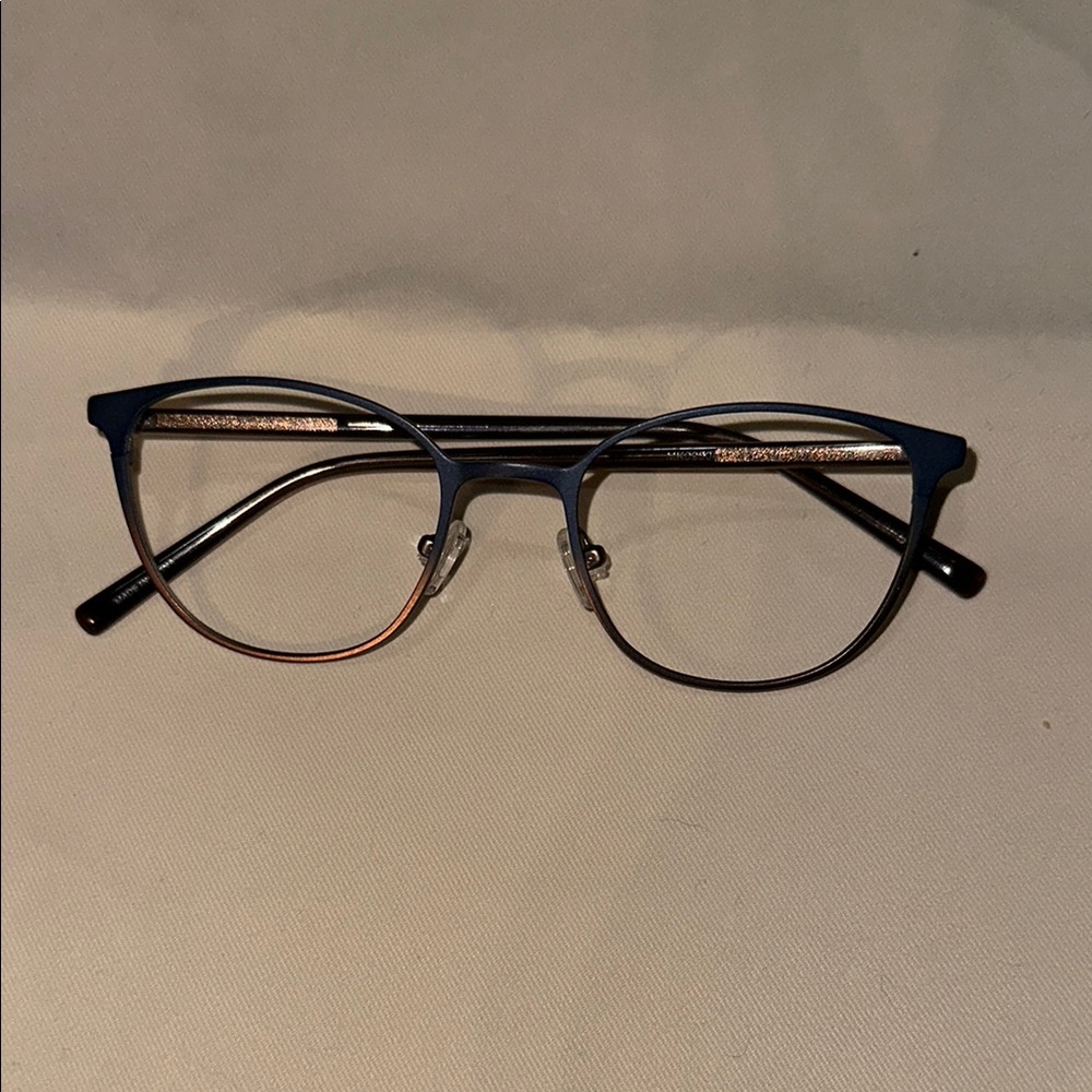 Stylish Blue and Gold Eyeglasses